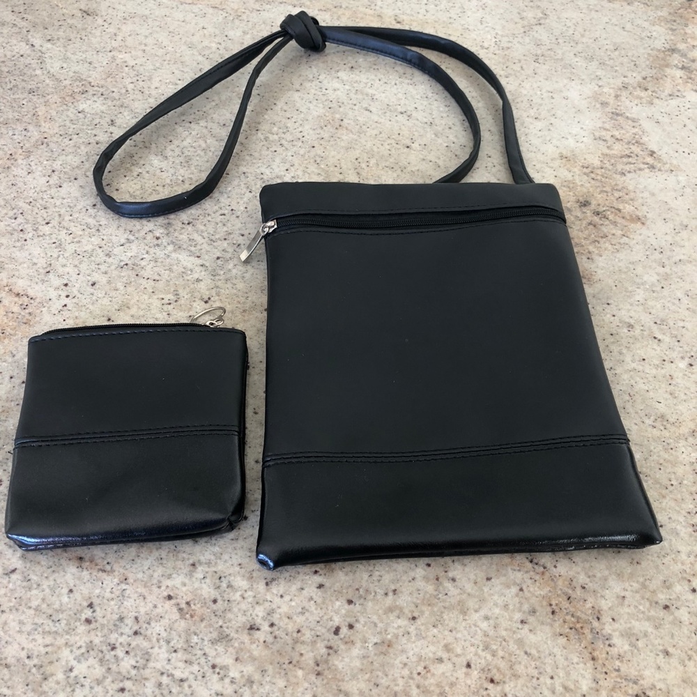 NWOT Waterproof Sorbetto Black Crossbody Bag With Matching Wallet/Coin Purse